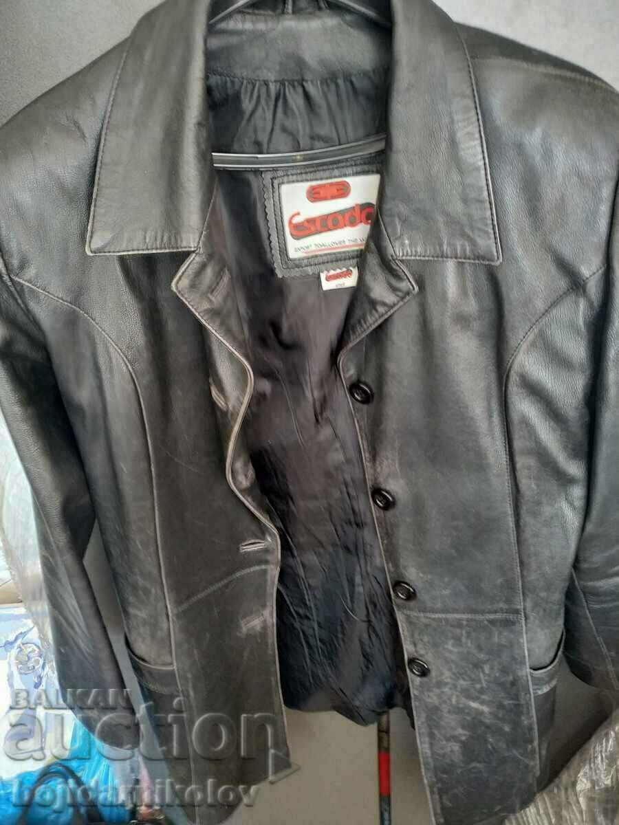Women's leather jacket/fur coat. Artificial leather Size 44/46
