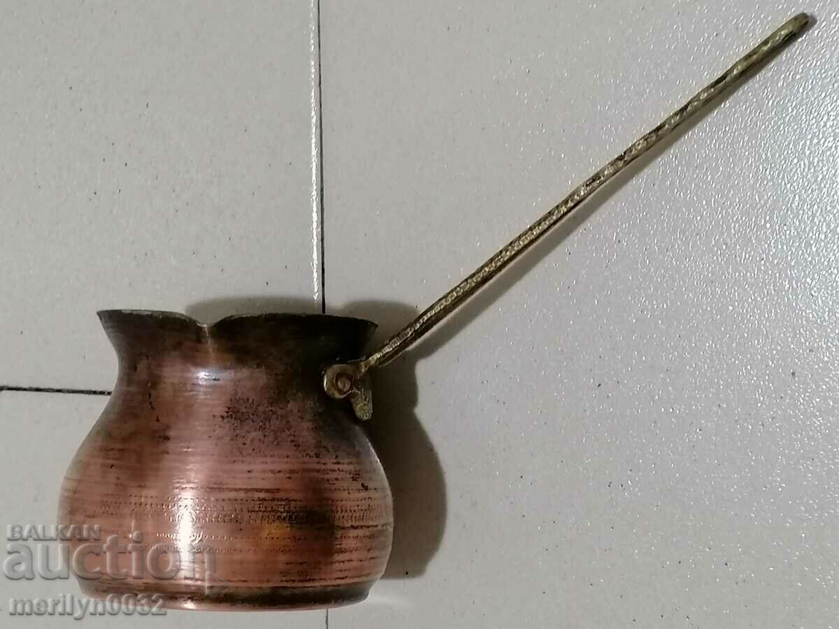 Доставка на Старо медно калайдисано джезве, кафеник, бакър, меден съд Доставка на Старо медно калайдисано джезве, кафеник, бакър, меден съд