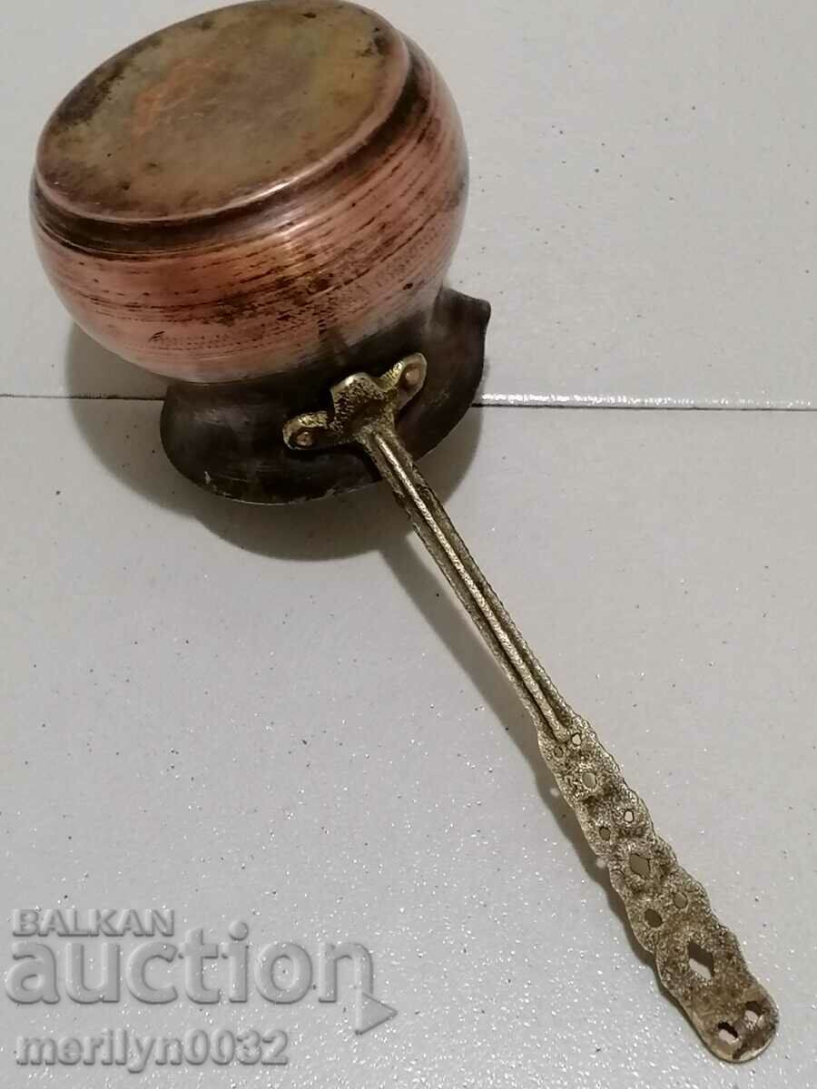 Старо медно калайдисано джезве, кафеник, бакър, меден съд - 6 Старо медно калайдисано джезве, кафеник, бакър, меден съд - 6