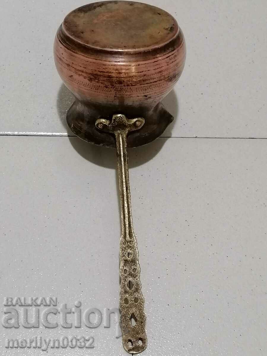 Старо медно калайдисано джезве, кафеник, бакър, меден съд - 7 Старо медно калайдисано джезве, кафеник, бакър, меден съд - 7