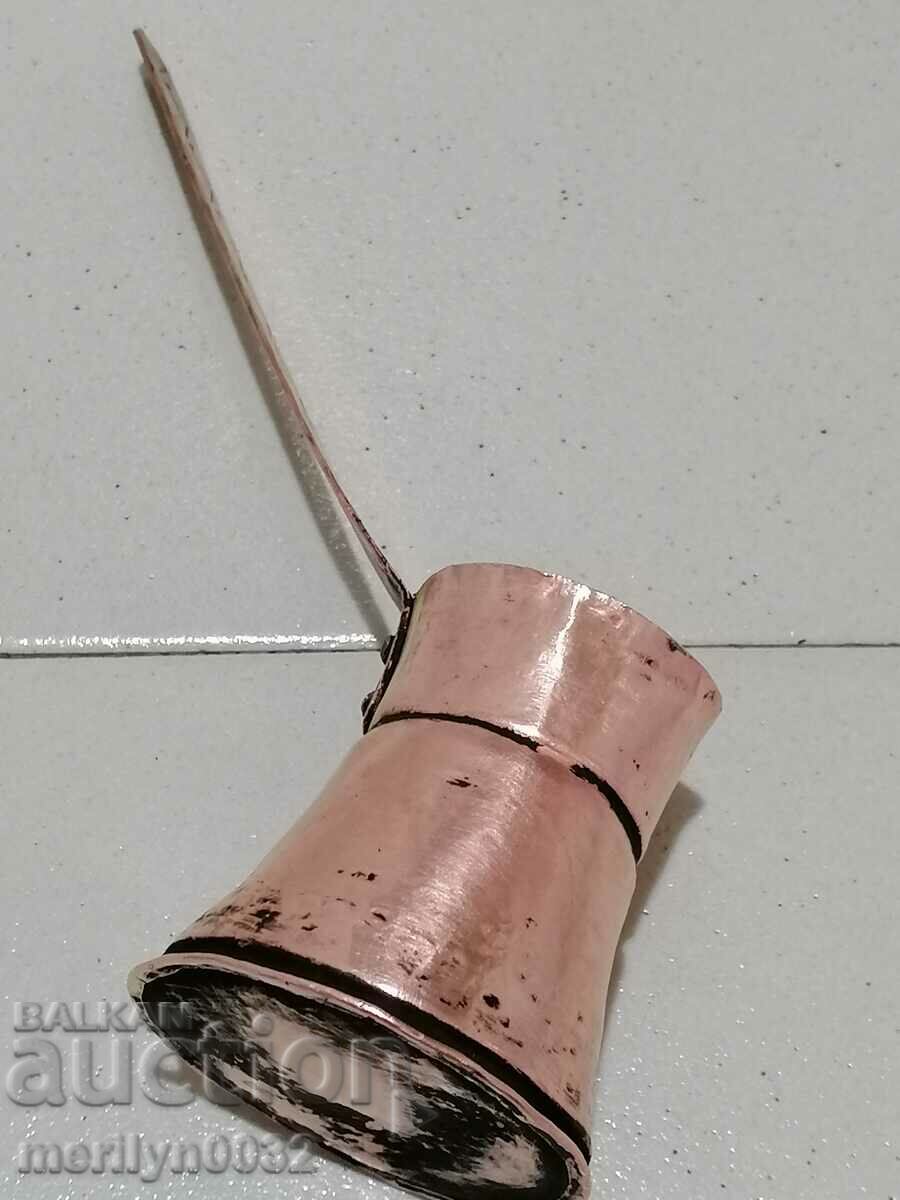 Старо медно калайдисано джезве, кафеник, бакър, меден съд - 6 Старо медно калайдисано джезве, кафеник, бакър, меден съд - 6