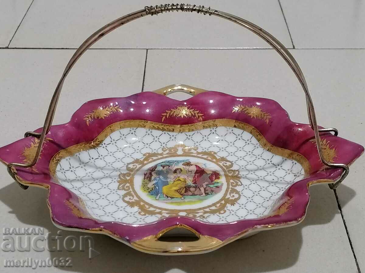 Βαμμένη τσέχικη πορσελάνη, μπομπονιέρα, καλάθι με τιμή 60.00 BGN | € 30.68