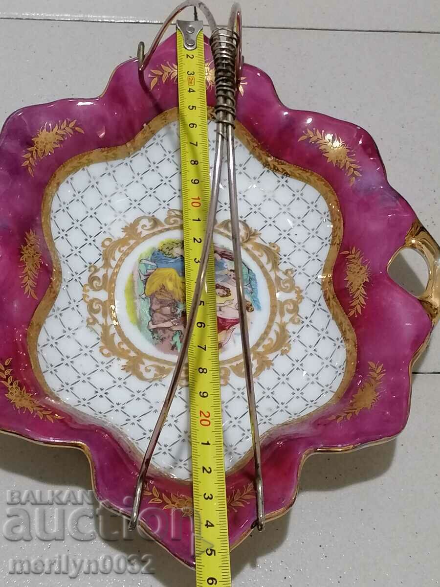 Βαμμένη τσέχικη πορσελάνη, μπομπονιέρα, καλάθι - 5