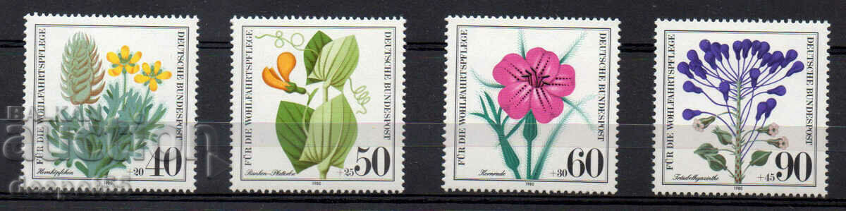 1980. Германия. Благотворителни марки - цветя и растения.