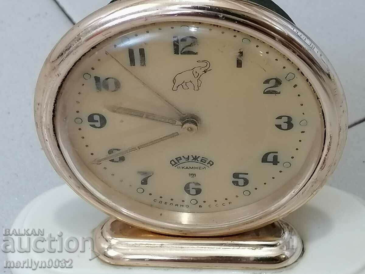 Auction  Desk clock "FRIENDSHIP", alarm clock - USSR, WORKS