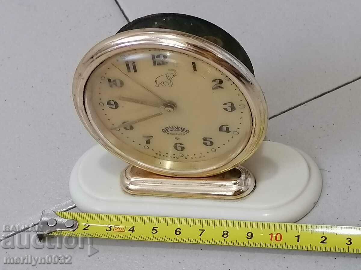 Desk clock "FRIENDSHIP", alarm clock - USSR, WORKS - 5