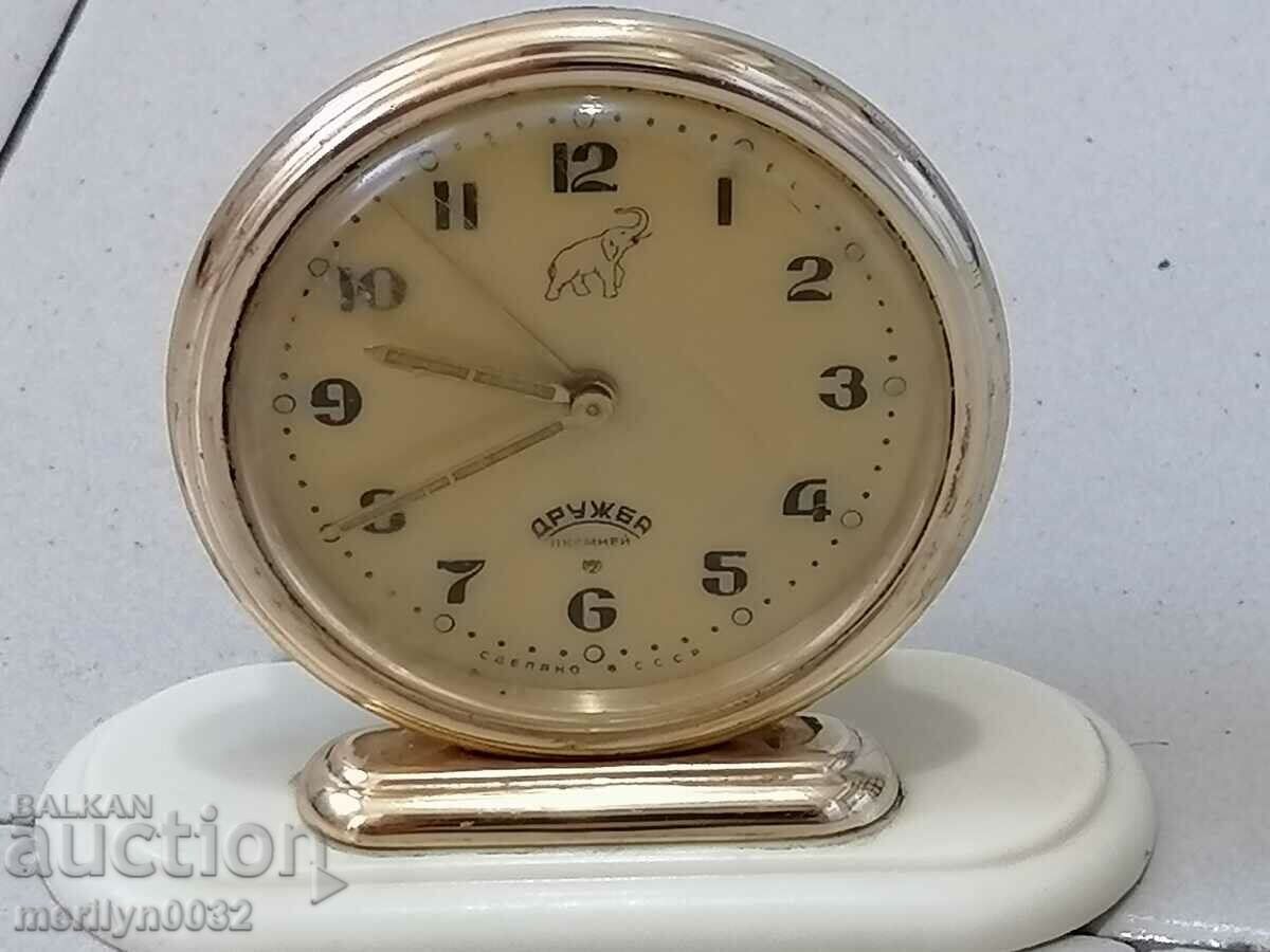 Desk clock "FRIENDSHIP", alarm clock - USSR, WORKS - 7
