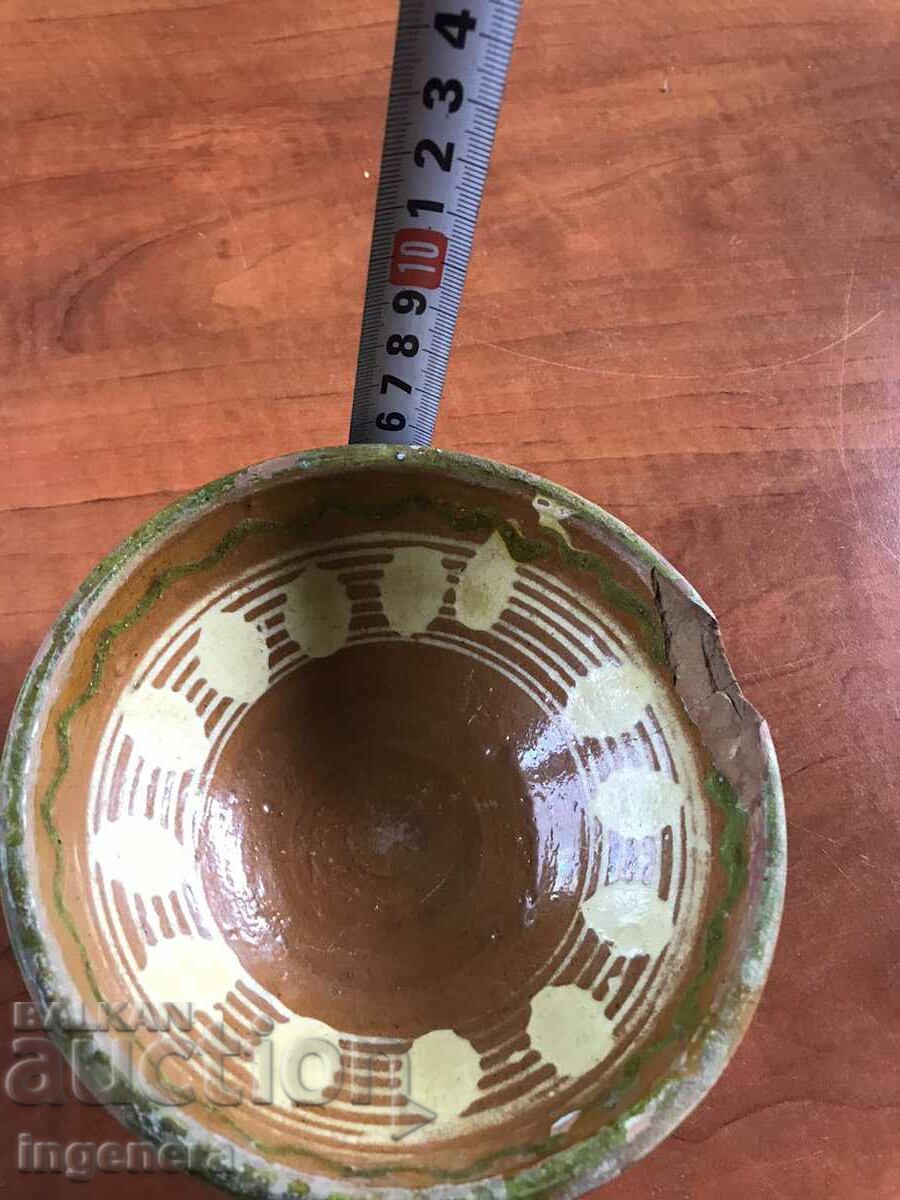 OLD CERAMIC DEEP PANCY BOWL FOR INTERIOR with price 7.00 BGN | € 3.58 OLD CERAMIC DEEP PANCY BOWL FOR INTERIOR with price 7.00 BGN | € 3.58