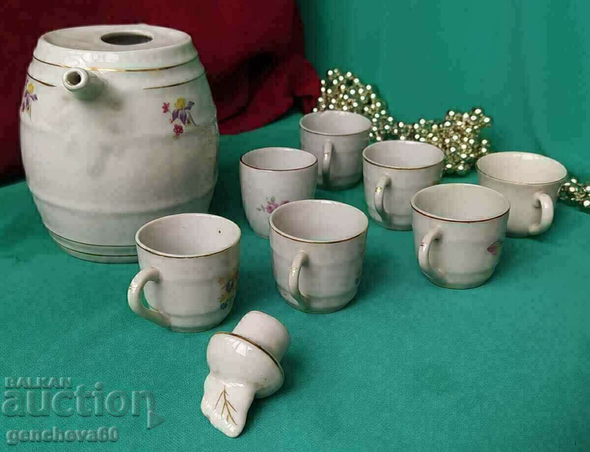 Παράδοση Σετ πορσελάνης SOC για θερμαινόμενη ρακιά barduce, φλιτζάνια Παράδοση Σετ πορσελάνης SOC για θερμαινόμενη ρακιά barduce, φλιτζάνια