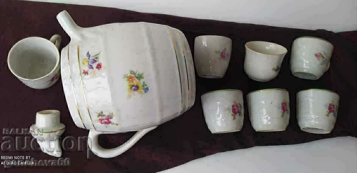 Σετ πορσελάνης SOC για θερμαινόμενη ρακιά barduce, φλιτζάνια - 7 Σετ πορσελάνης SOC για θερμαινόμενη ρακιά barduce, φλιτζάνια - 7