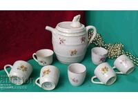 SOC porcelain set for heated rakia barduce, cups