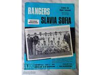 Πρόγραμμα ποδοσφαίρου - Γλασκώβη Ρέιντζερς - Σλάβια 1967