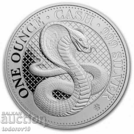 1 oz Cobra de argint „CASH” ost. Sf. Elena 2022