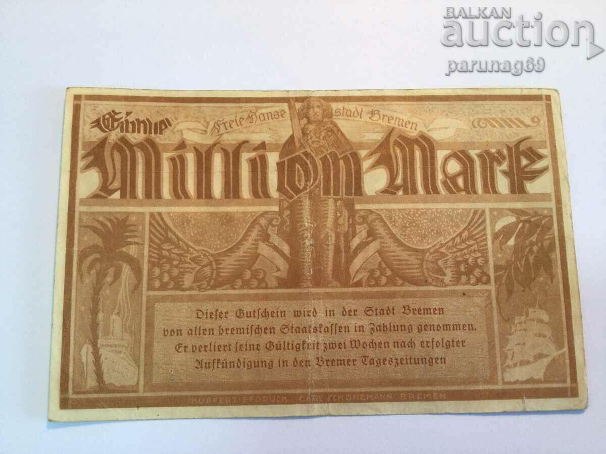 Germany 1 million marks 1923 year Bremen with price 9.00 BGN | € 4.60 Germany 1 million marks 1923 year Bremen with price 9.00 BGN | € 4.60