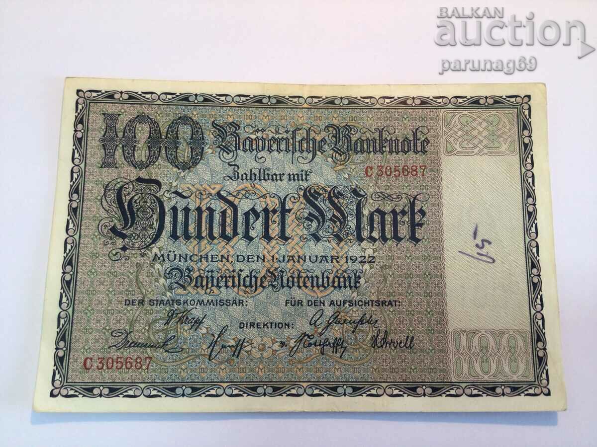 Германия 100 марки 1922 година Байерн  (HP)