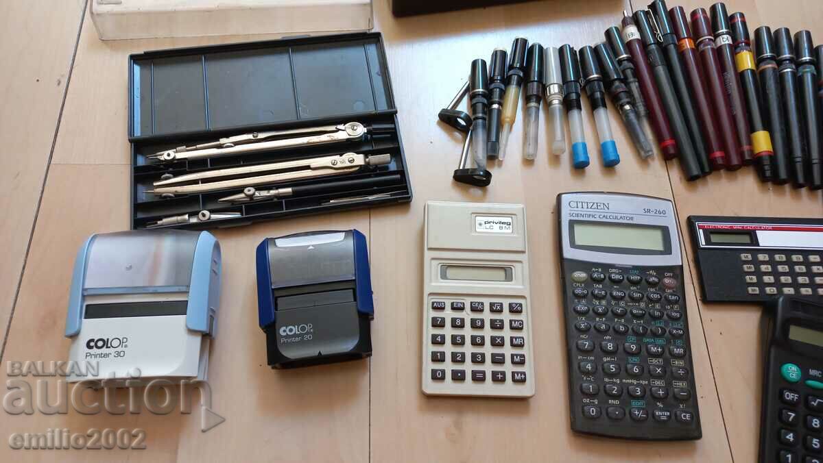 Rapidographs, calculators, etc. - 5 Rapidographs, calculators, etc. - 5