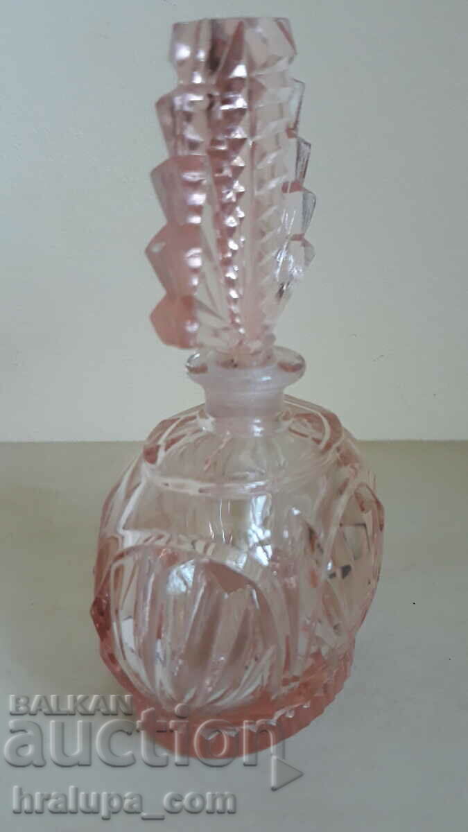 Auction  Old Perfume Bottle Art Deco Bohemia Czech Crystal Glass