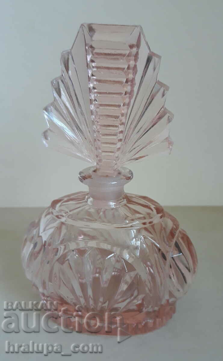 Delivery of Old Perfume Bottle Art Deco Bohemia Czech Crystal Glass