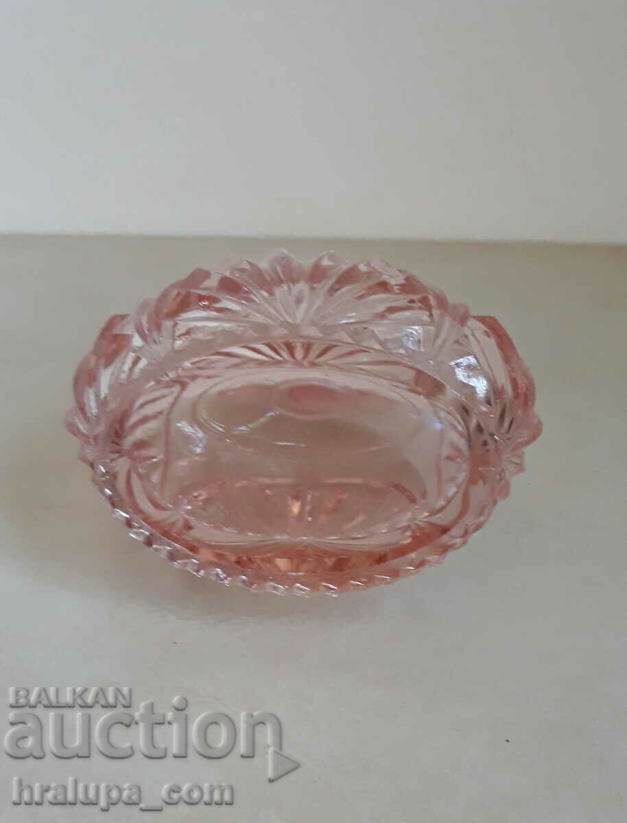 Old Perfume Bottle Art Deco Bohemia Czech Crystal Glass - 6