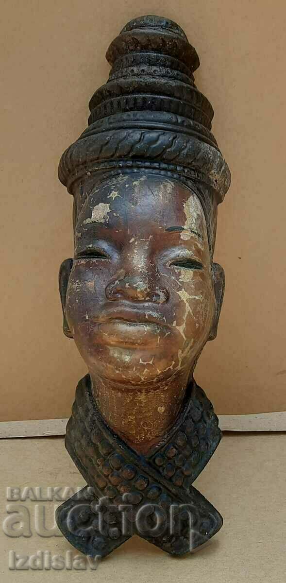 Чугунена Африканска статуетка за стена,Бенин.