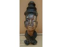 Cast iron African wall figurine, Benin.