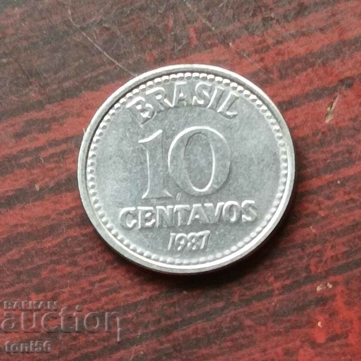 Brazil 10 centavos 1987 UNC