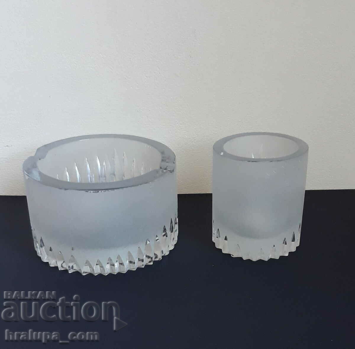 Crystal ashtray and lead crystal cigar cup new with price 30.00 BGN | € 15.34 Crystal ashtray and lead crystal cigar cup new with price 30.00 BGN | € 15.34