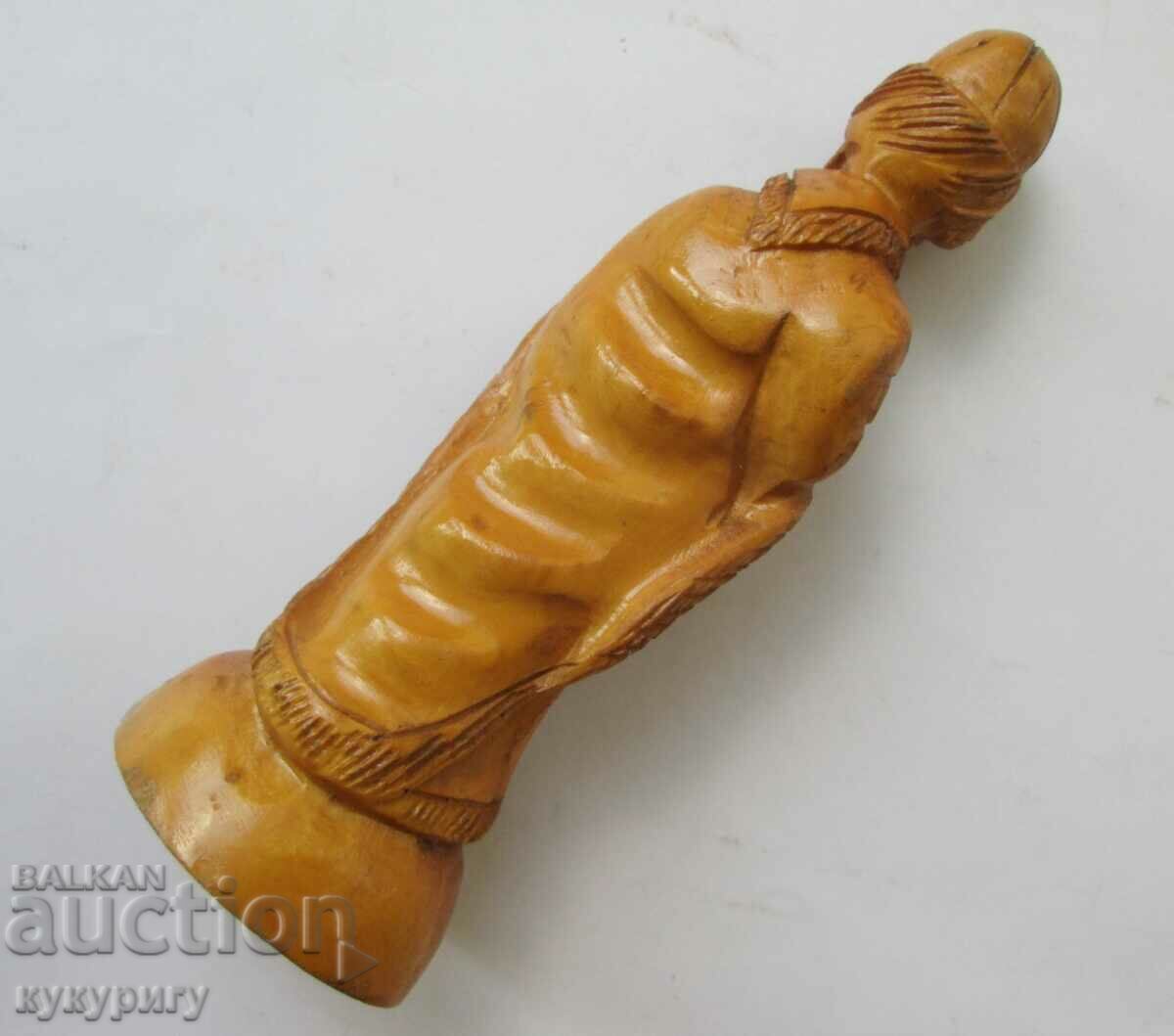 Auction Old wooden figure statuette carving Auction Old wooden figure statuette carving