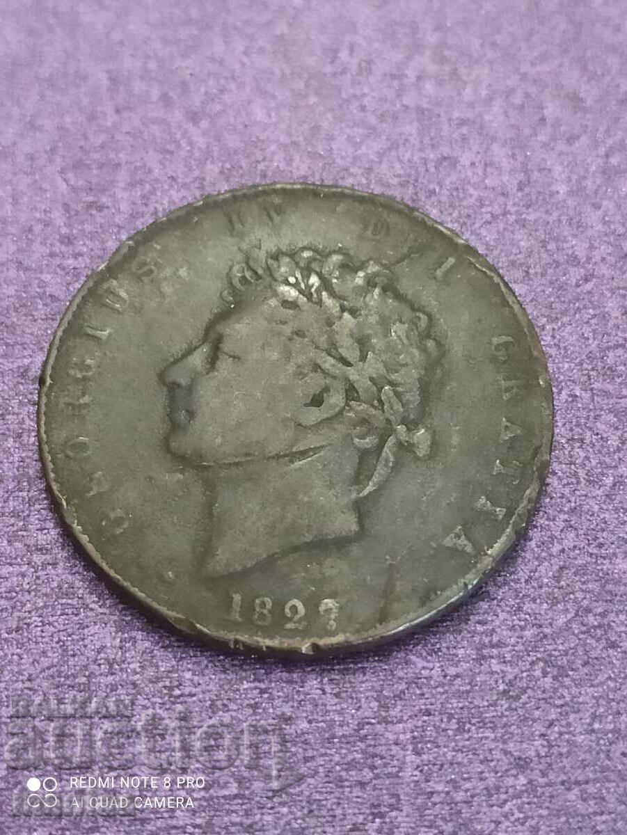 Coin 1827 year George 4 - 6 Coin 1827 year George 4 - 6