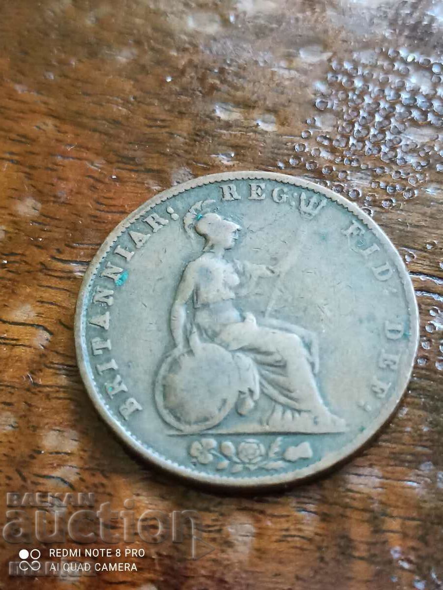 1/2 penny 1838 Queen Victoria - 5 1/2 penny 1838 Queen Victoria - 5