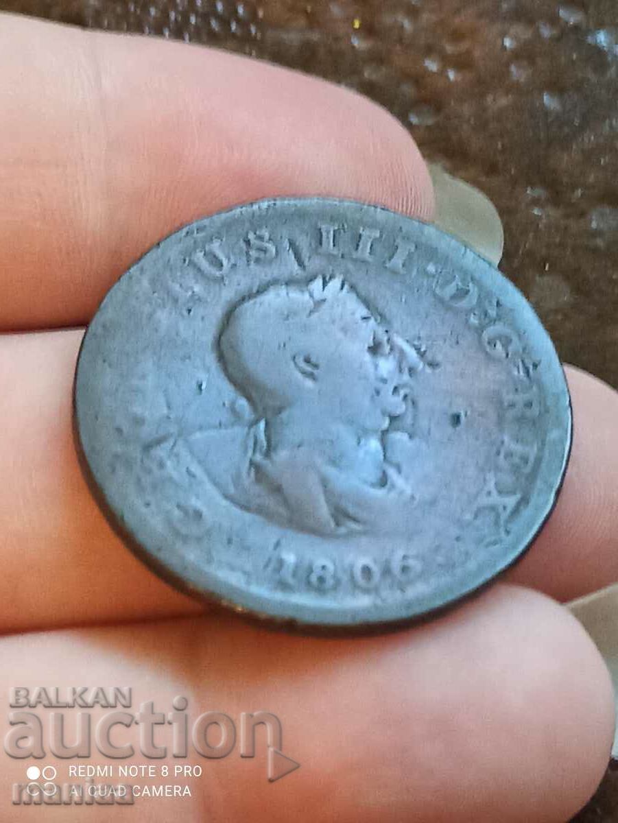 1/2 penny George 3 1806 - 5 1/2 penny George 3 1806 - 5