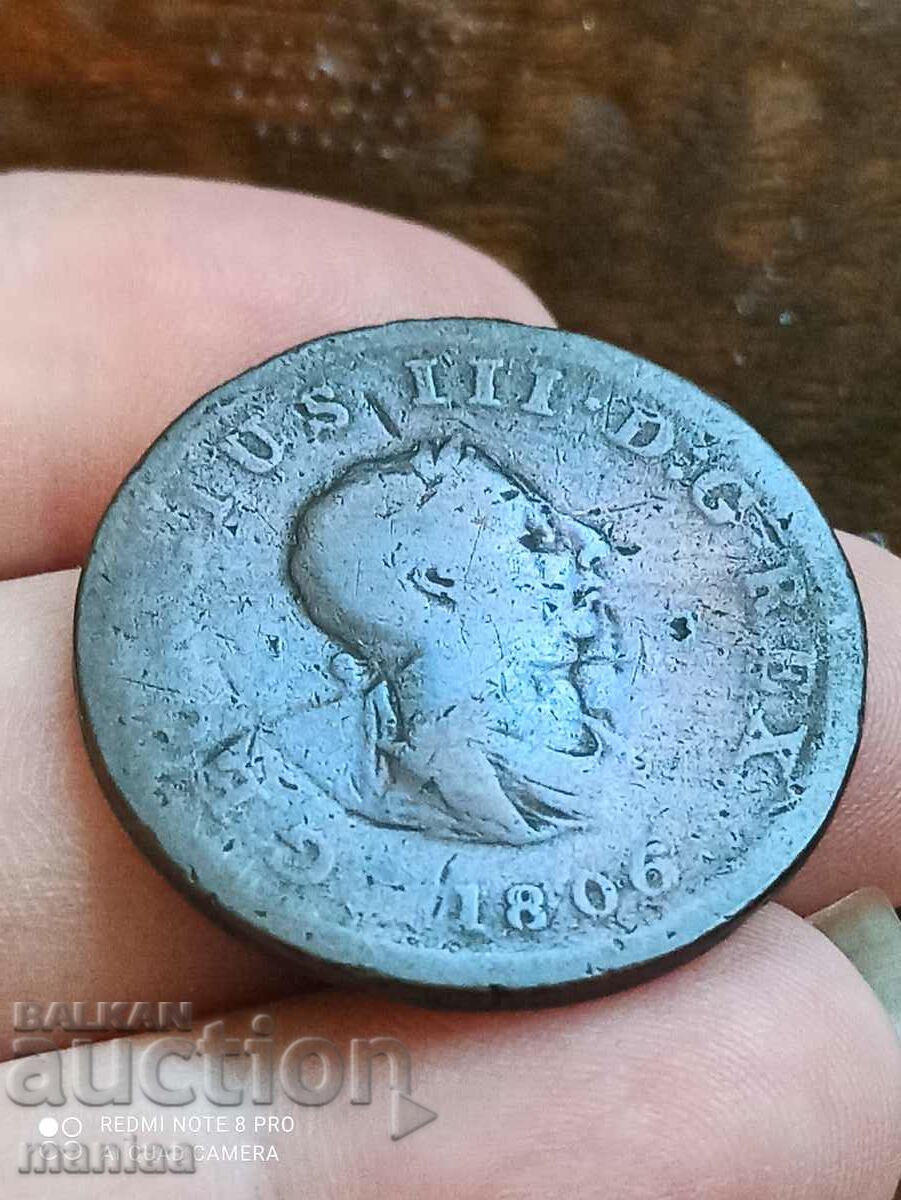 1/2 penny George 3 1806