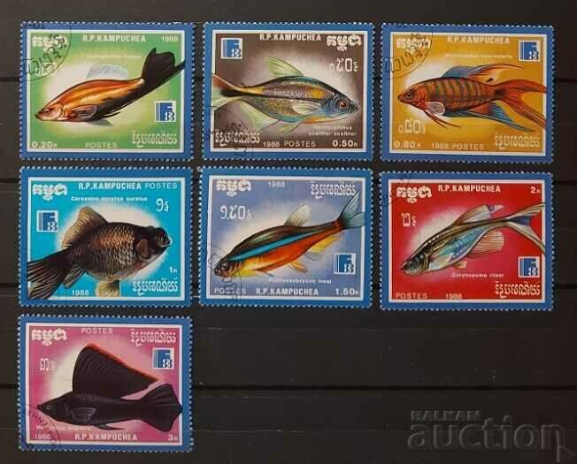 Cambodia 1988 Fauna / Pisces Branded series
