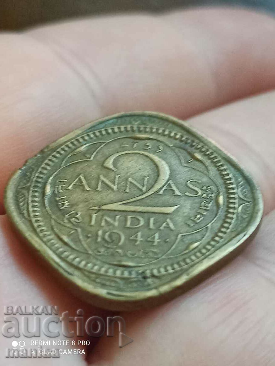 2 Anna 1944 India - 6