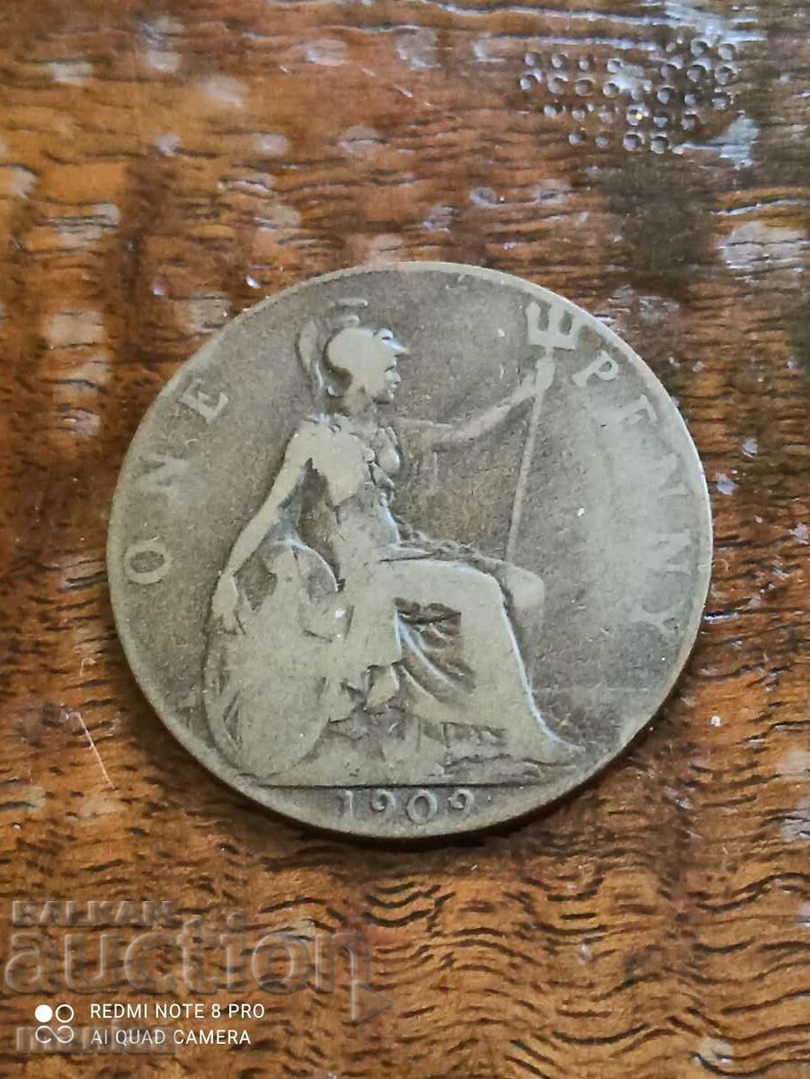 Delivery of 1 Penny 1909 Year Delivery of 1 Penny 1909 Year