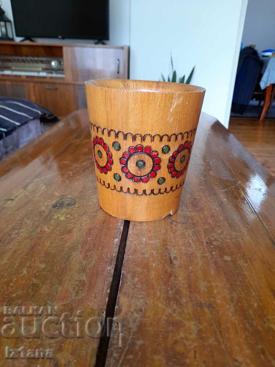 Old wooden cup, mug with price 22.00 BGN | € 11.25 Old wooden cup, mug with price 22.00 BGN | € 11.25
