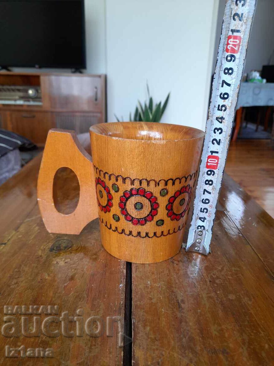Auction Old wooden cup, mug Auction Old wooden cup, mug