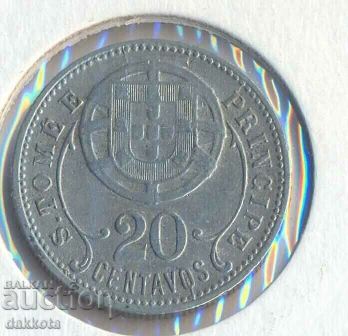 São Tomé și Príncipe 20 centavos 1929, tiraj 250 mii - 5