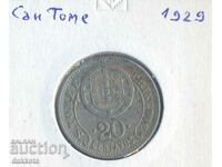 Σάο Τομέ και Πρίνσιπε 20 σεντάβος 1929, τιράζ 250 χιλ