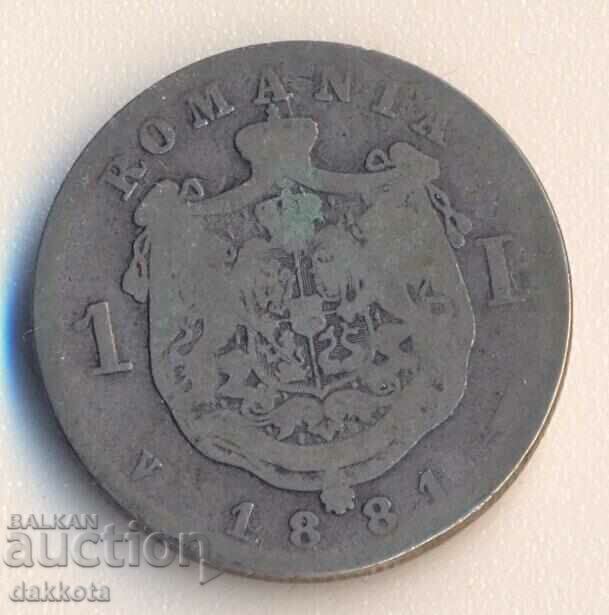 România 1 leu 1881, argint