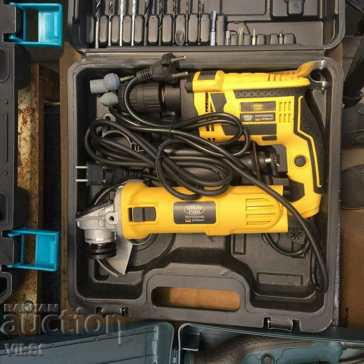 Auction Impact drill and angle grinder VERMARK STARKE in a case Auction Impact drill and angle grinder VERMARK STARKE in a case
