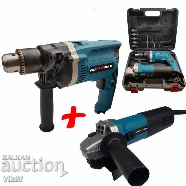 Angle Grinder and Drill 1100W KRAFT WORLD