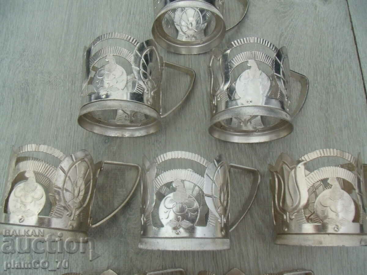 No.*7069 nine pieces of old Russian metal / aluminum coasters with price 22.50 BGN | € 11.50 No.*7069 nine pieces of old Russian metal / aluminum coasters with price 22.50 BGN | € 11.50