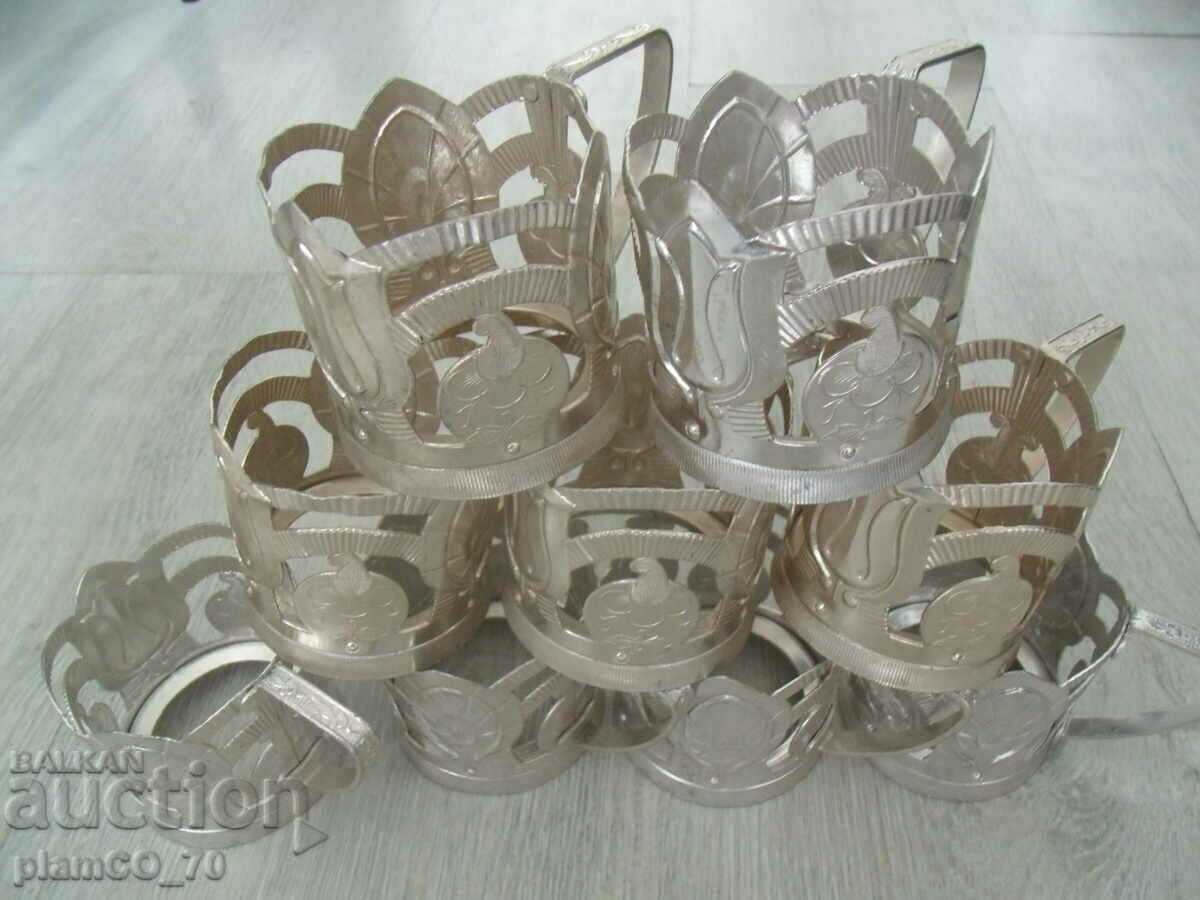 Auction No.*7069 nine pieces of old Russian metal / aluminum coasters Auction No.*7069 nine pieces of old Russian metal / aluminum coasters