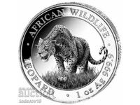 1 oz Leopard de argint - Somalia 2023 - Fauna sălbatică africană