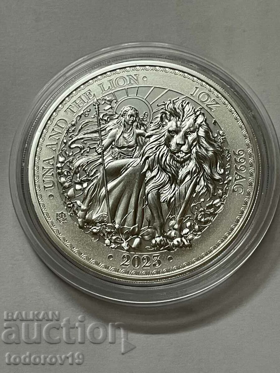 Auction 1 oz Silver Una and the Lion - ost. St. Elena 2023 Auction 1 oz Silver Una and the Lion - ost. St. Elena 2023