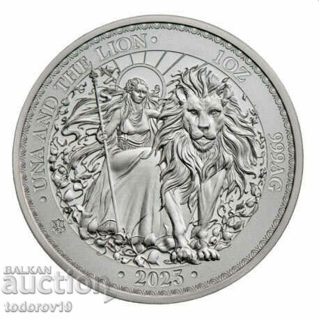 1 oz Argint Una și Leul - ost. Sf. Elena 2023