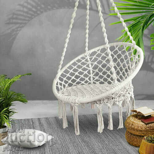 Hanging rope swing-hammock, Beige + gift pillow