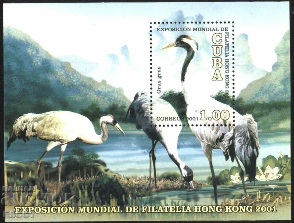Clean Block Fauna Birds Filatelic Exhibition 2001 din Cuba