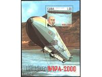 Clean Block Zeppelin Filatelic Exhibition WIPA 2000 din Cuba